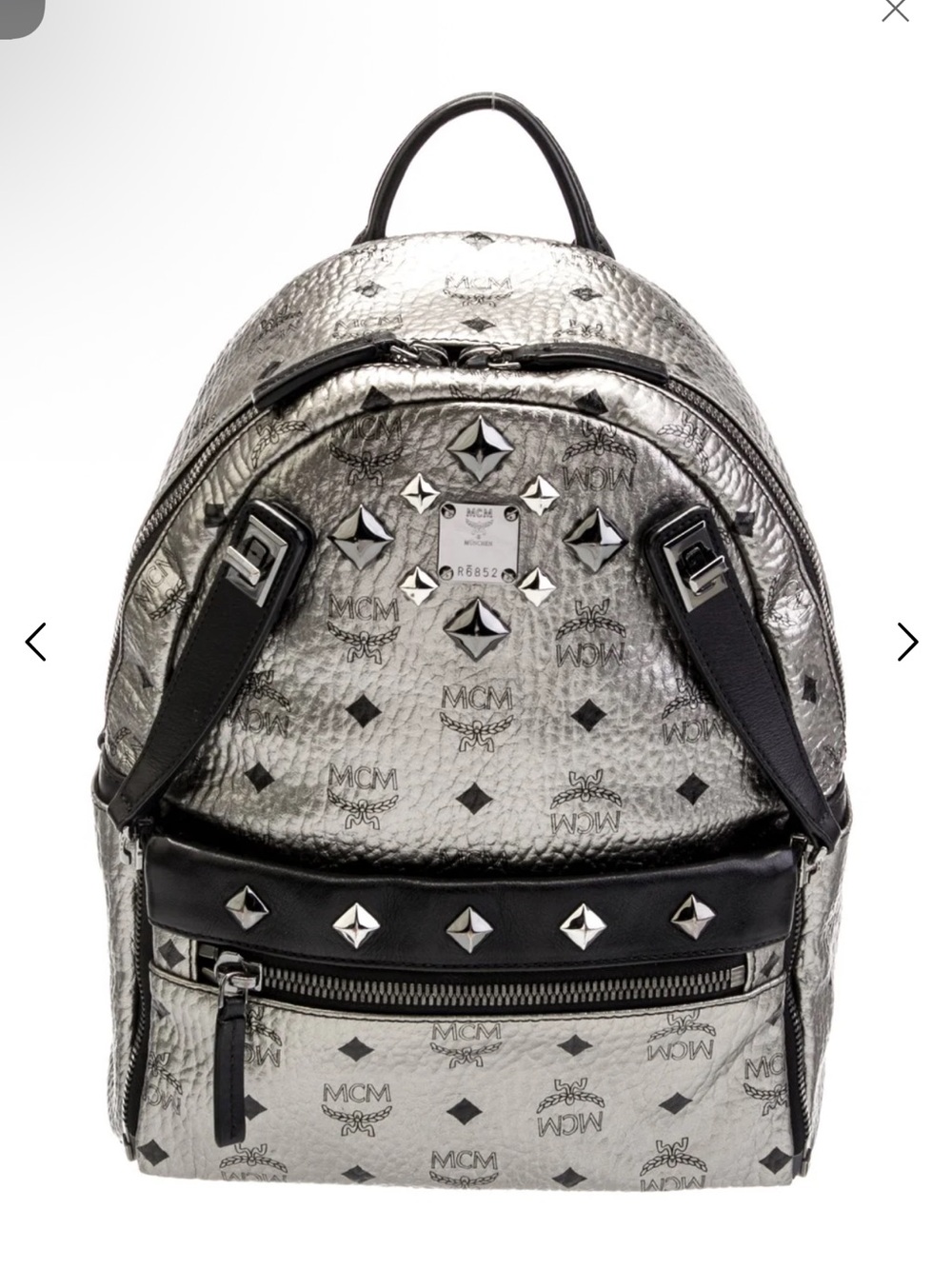 MCM Stark backpack in metallic silver